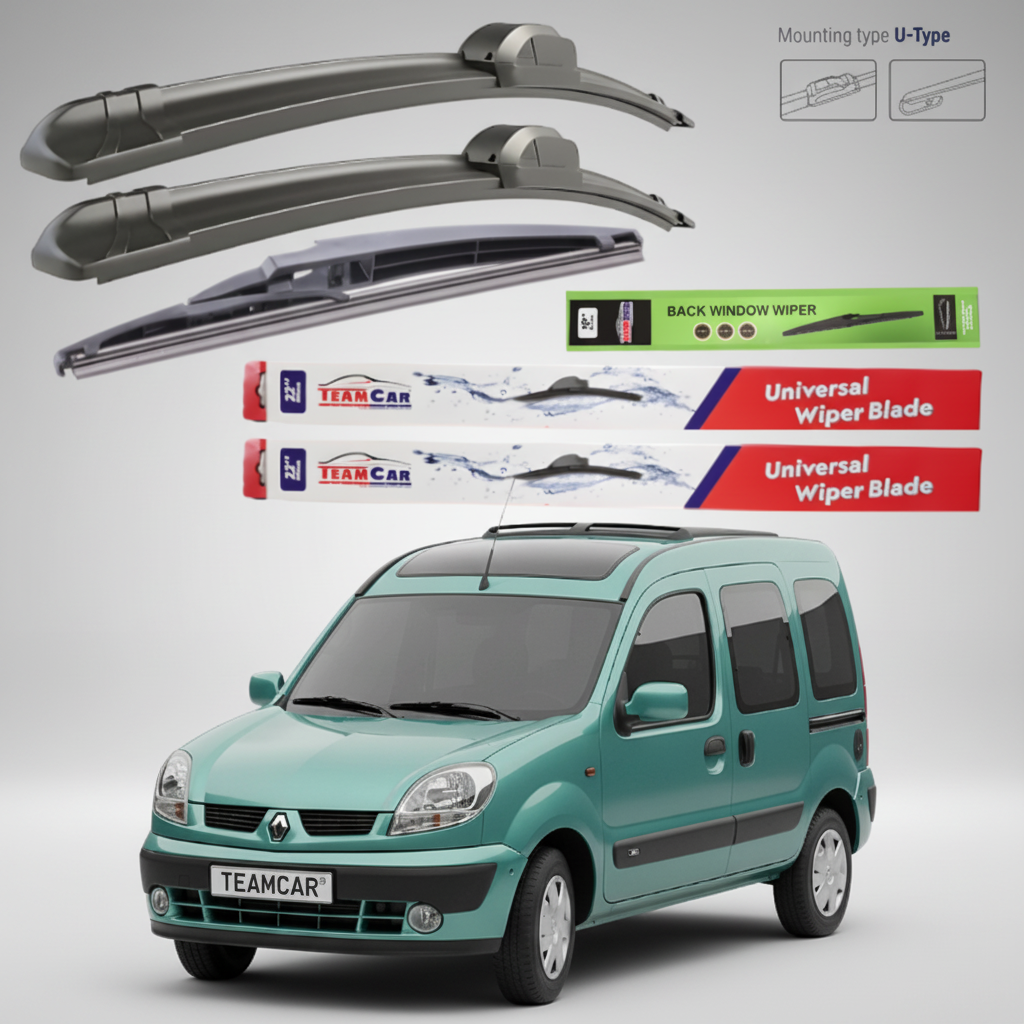 set complet de ștergătoare față spate pentru Renault Kangoo I Facelift (2003–2008)