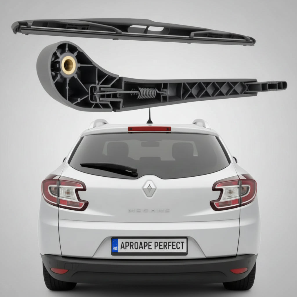 Braț și Lamelă Ștergător Spate Renault Megane 3 Grandtour / Break (2008-2016) – 370mm, Set Complet cu Capac Mammooth MMT RAW 402