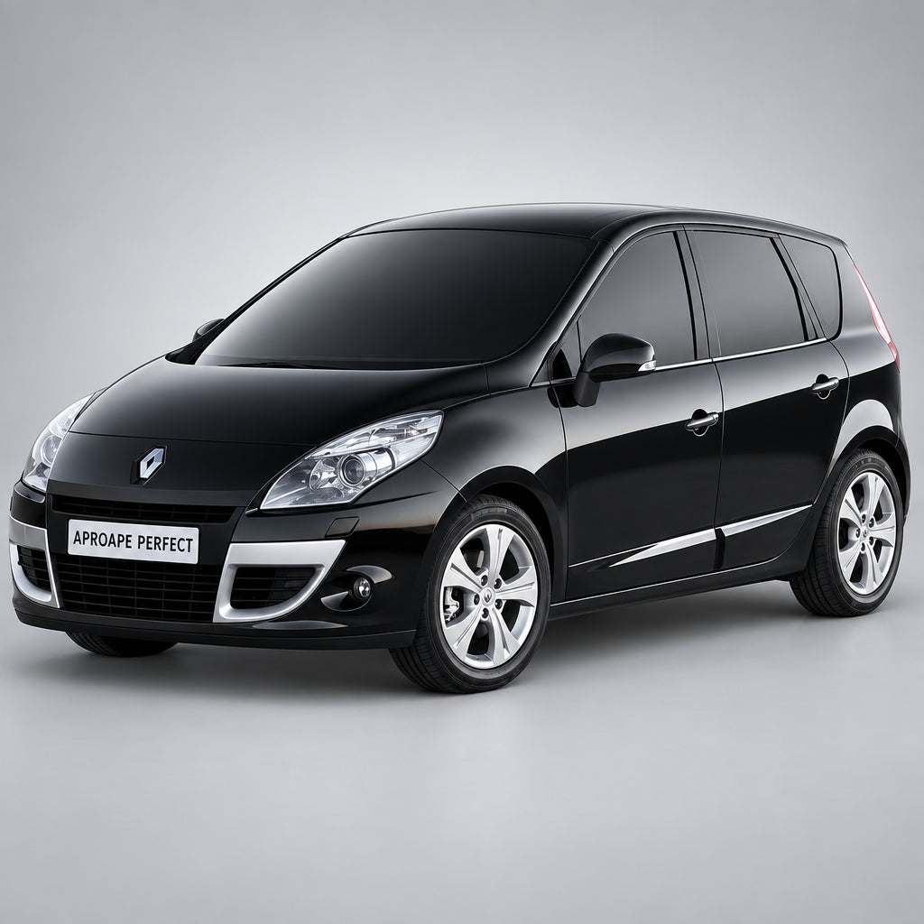 Renault Scenic III JZ negru pe fundal gri.