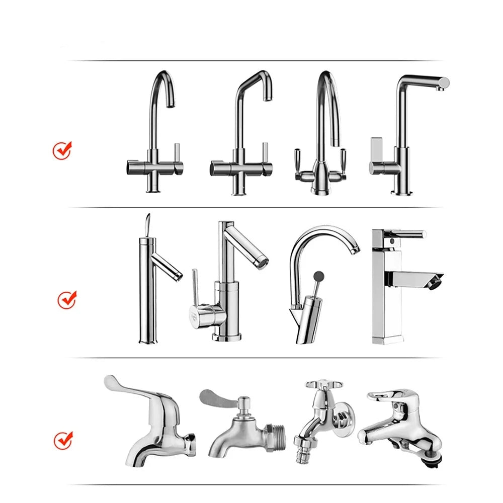 exemple de baterii de chiuveta compatibile cu  Adaptor Extensibil 2 Moduri pentru Robinet, Rotire 360°, Economizor de Apă, Accesoriu Bucătărie și Baie