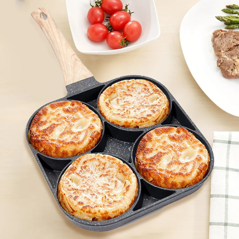 Tigaie pentru Omletă și Clătite Non-Stick cu 4 Orificii