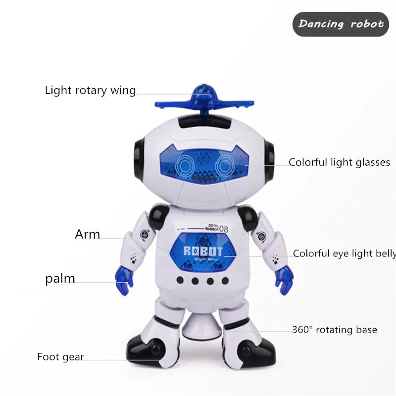 Jucărie Robot Dansator cu LED și Muzică - Cadou Perfect de Ziua de Naștere și Crăciun pentru Copii