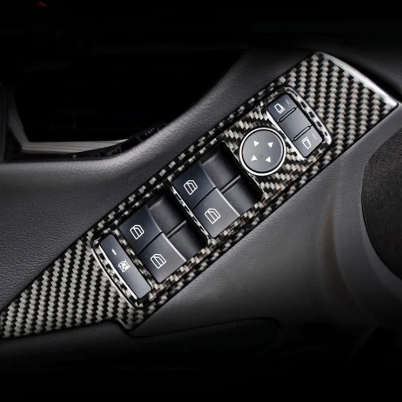 Carbon Fiber Car Interior Modification Cover Trim Strips Decorative Stickers For Mercedes Benz C W204