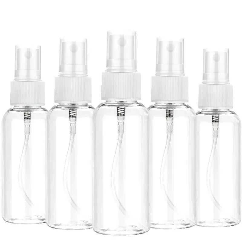 Set 5 Sticle Reincărcabile Transparente PET, Spray pentru Parfum,  60 ml, Mini Atomizor Cosmetic Portabil