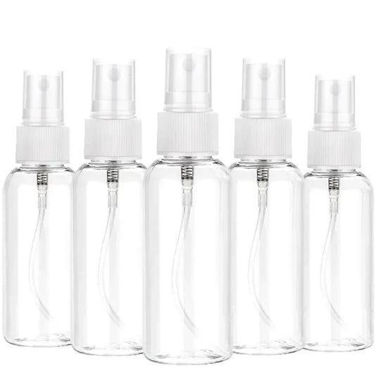 Set 5 Sticle Reincărcabile Transparente PET, Spray pentru Parfum,  60 ml, Mini Atomizor Cosmetic Portabil