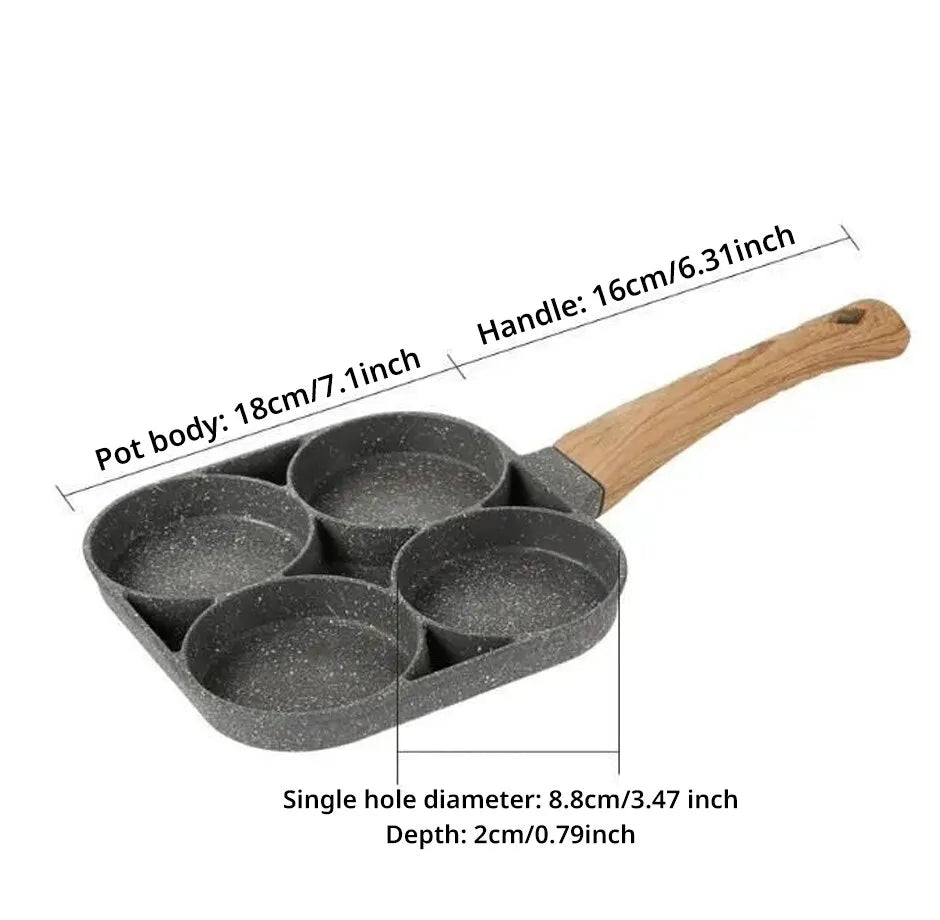 Tigaie pentru Omletă și Clătite Non-Stick cu 4 Orificii