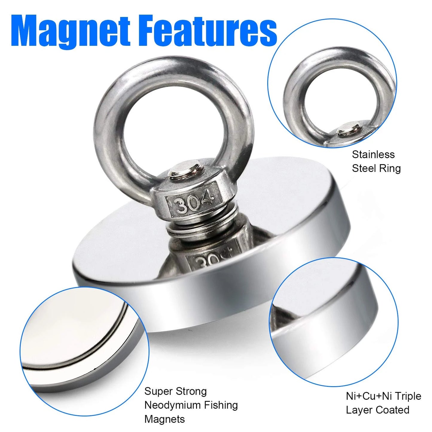 Magnet Neodim Super Puternic N52 - Ideal pentru Pescuit Magnetic și Aplicații Industriale