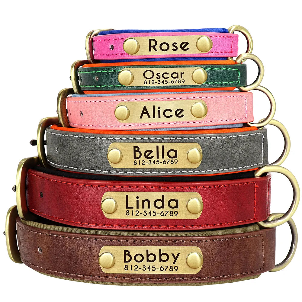 Zgardă Premium quallity Pet Pentru Câine Anti Pierdere Personalizată Din Piele,example of 6 colors and five sizes