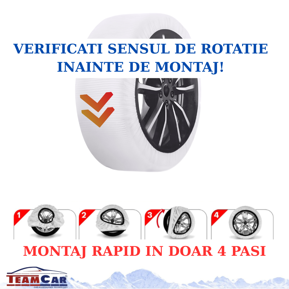 Sosete zapada TeamCar M – Alternativa lanturi auto textile pentru anvelope