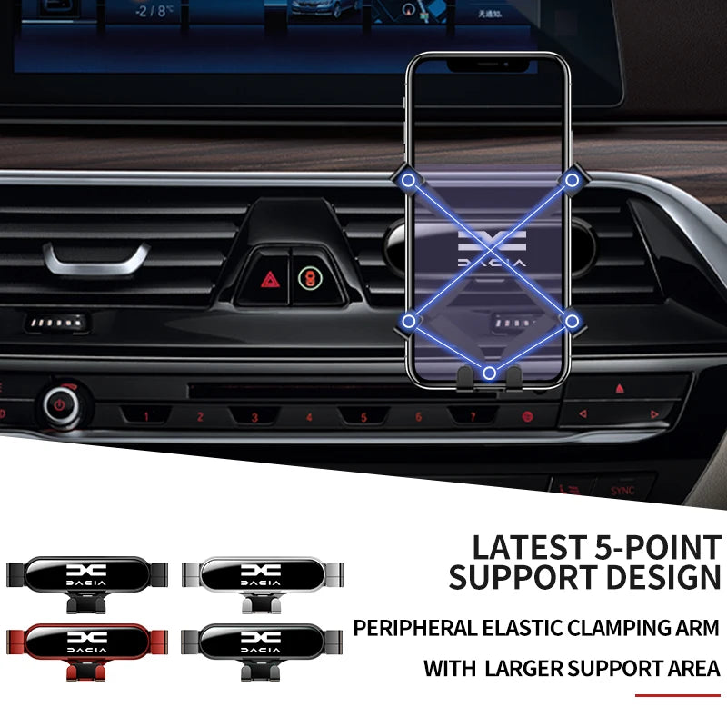 Suport Telefon Auto Gravity pentru Ventilație, Compatibil Dacia Duster, Logan, Sandero, Lodgy, Dokker, Stepway, Spring