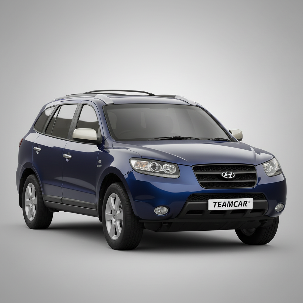 Blue SUV with 'TEAMCAR' branding on a gray background