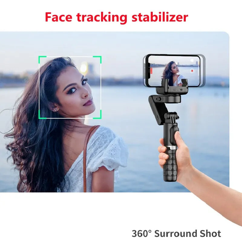 Trepied Stabilizator Gimbal cu Urmărire Automată și Lumini Fill pentru Fotografie și Live Streaming - Compatibil cu Smartphone-uri