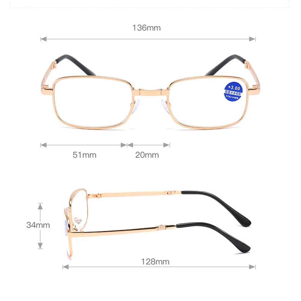 Ochelari Pliabili Anti-Lumină Albastră pentru Citit - Design Retro Unisex