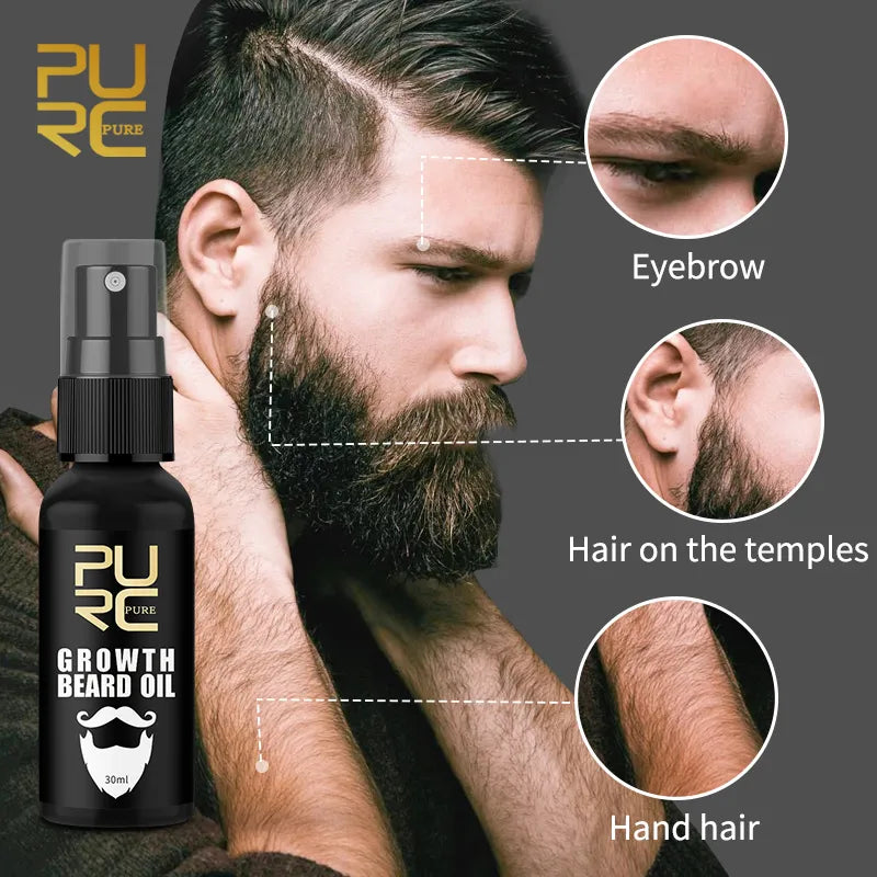 Ulei de Creștere a Bărbii PURC - Nourishing & Thickening,eyebrow,hair on the temples,hand hair