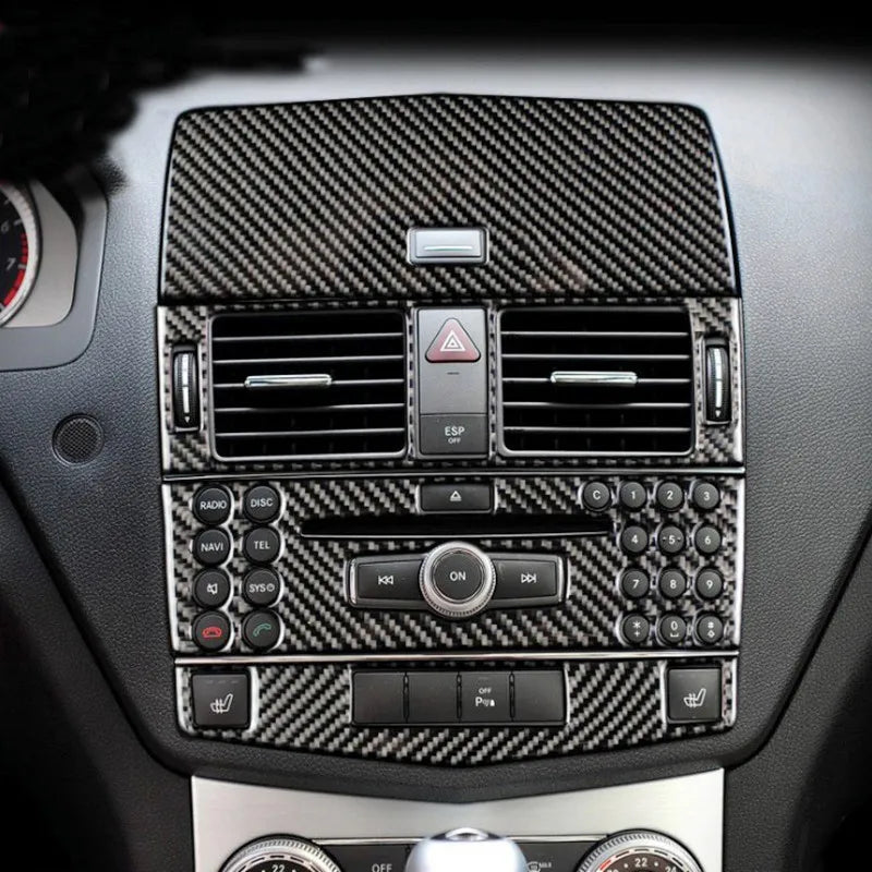 Carbon Fiber Car Interior Modification Cover Trim Strips Decorative Stickers For Mercedes Benz C W204