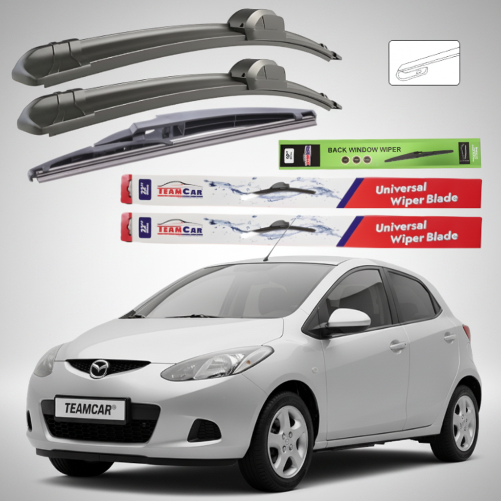 Ștergătoare Mazda 2 DE 2007-2010 5 uși | Set Față și Spate Flat – TeamCar®