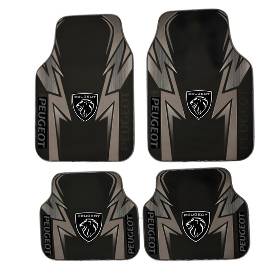 Set covorase auto Peugeot – Fata si spate – Design negru-gri cu logo modern