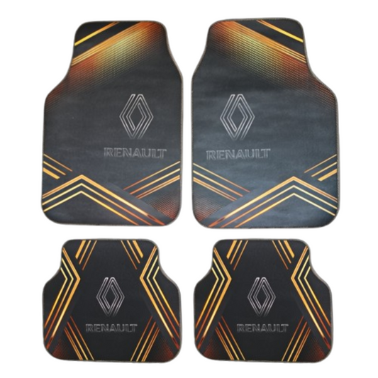 Set complet covorase auto universale Renault – Fata si spate – Design negru-portocaliu cu logo