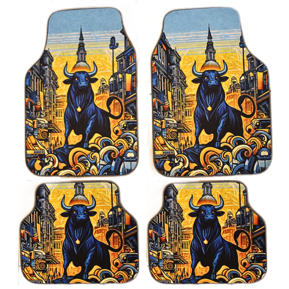 Set 4 Covorase Auto Bull Print