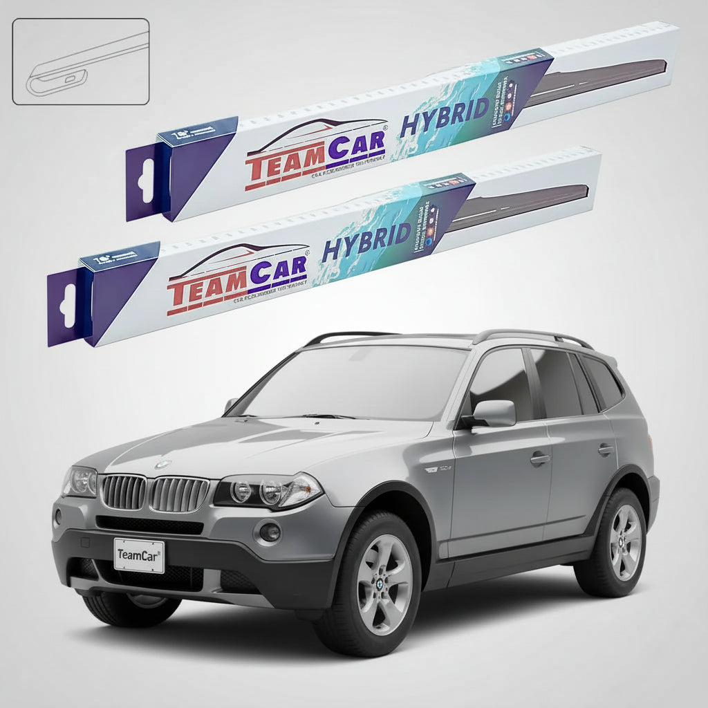 Ștergătoare TeamCar® pentru BMW X3 (E83) 2004–2010 – Set Față Hibrid