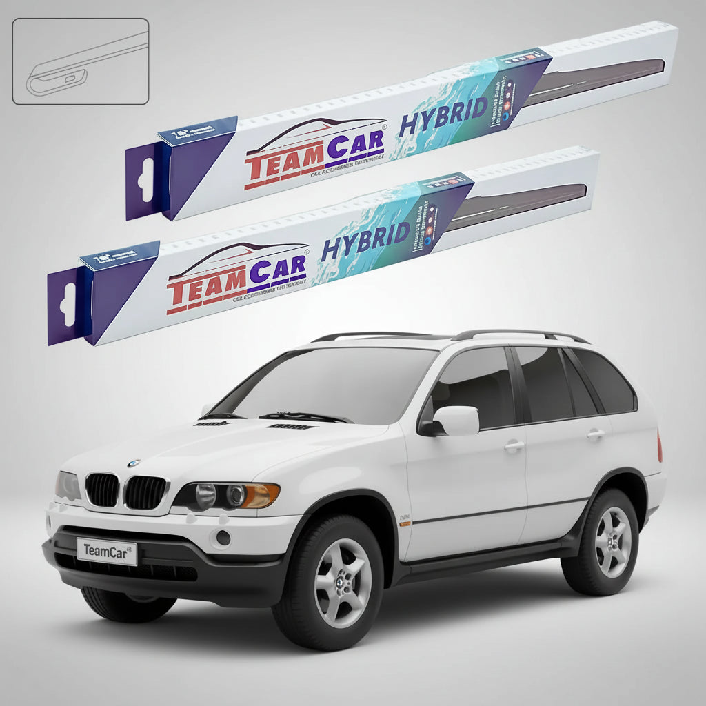 Ștergătoare TeamCar® pentru BMW X5 (E53) Non-Facelift 1999–2002 – Set Față Hibrid