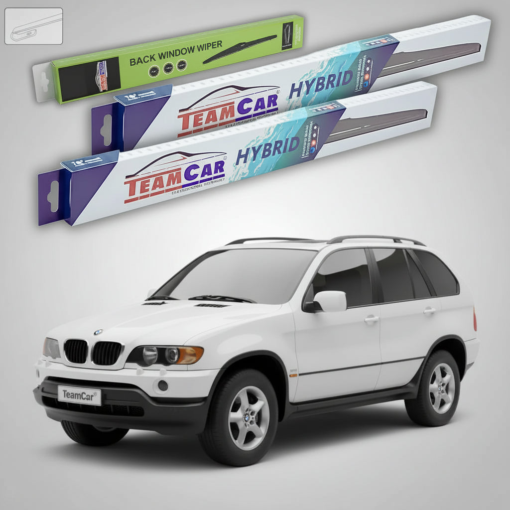 Ștergătoare TeamCar® pentru BMW X5 (E53) Non-Facelift 1999–2002 – Set Față și Spate Hibrid