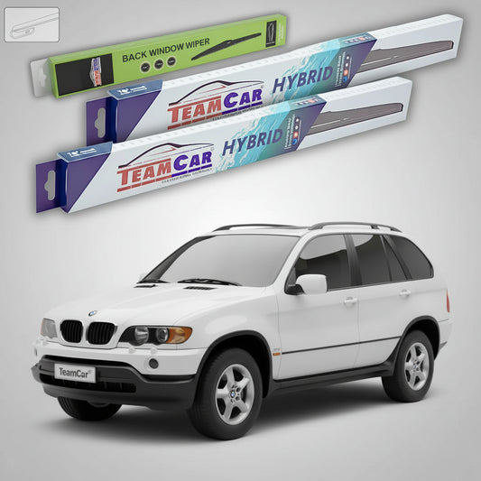 Ștergătoare TeamCar® pentru BMW X5 (E53) Non-Facelift 1999–2002 – Set Față și Spate Hibrid