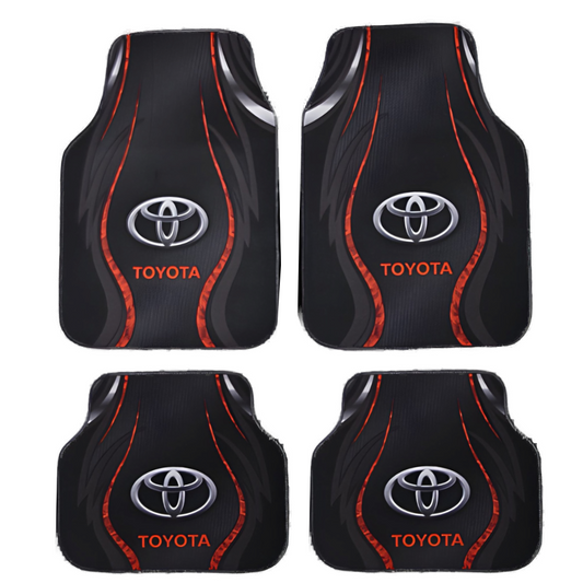 Set complet covorase Toyota – Fata si spate – Design sport negru-rosu cu logo
