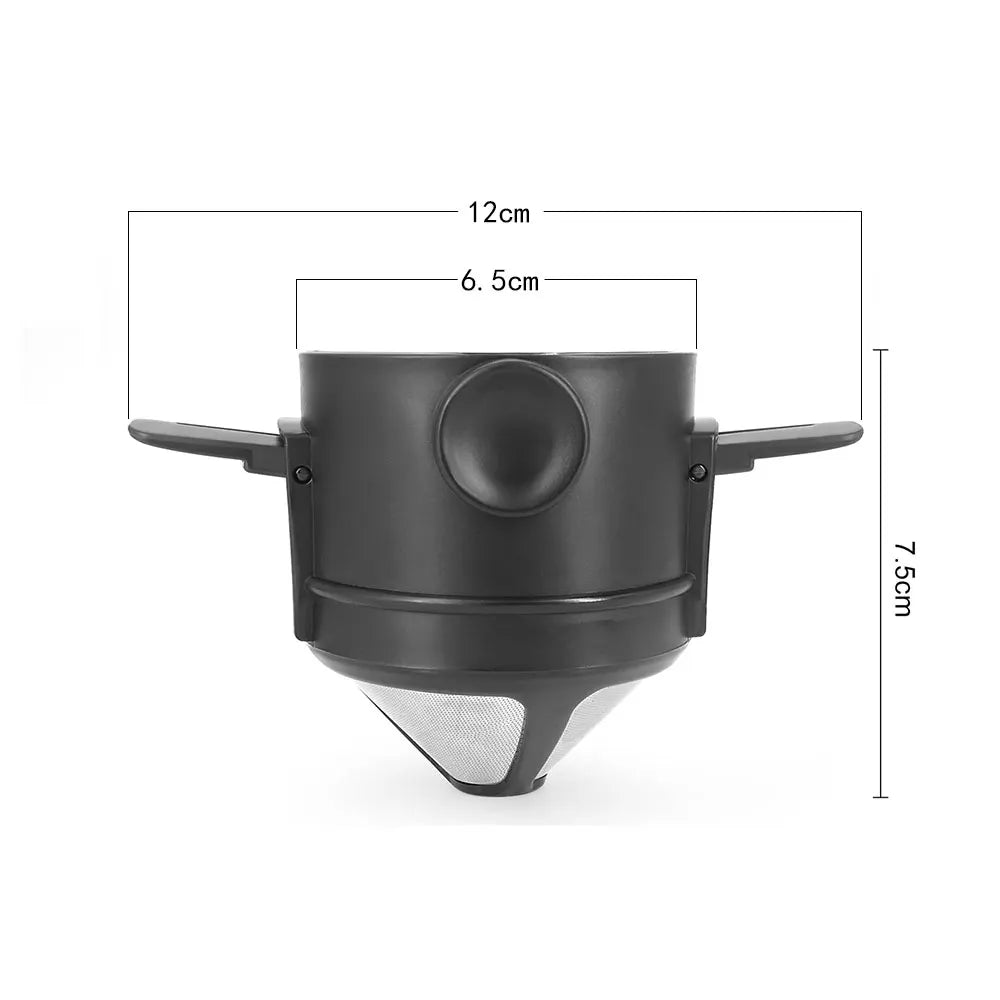 Filtru de Cafea Pliabil și Portabil din Oțel Inoxidabil | Infuzor Reutilizabil și Ușor de Curățat, Fără Filtru de Hârtie