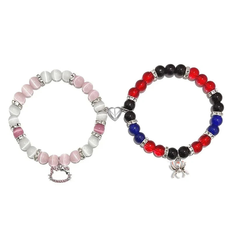 Couples Bracelets 9 - Brățări Cuplu Magnetice Portocaliu Aprins