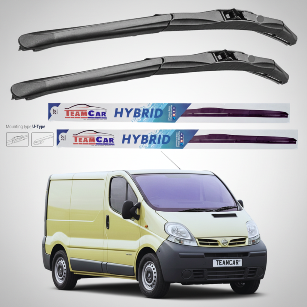 Ștergătoare Nissan Primastar VAN (2001–2014) Hibrid | Set față – TeamCar®