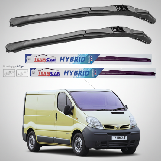 Ștergătoare Nissan Primastar VAN (2001–2014) Hibrid | Set față – TeamCar®