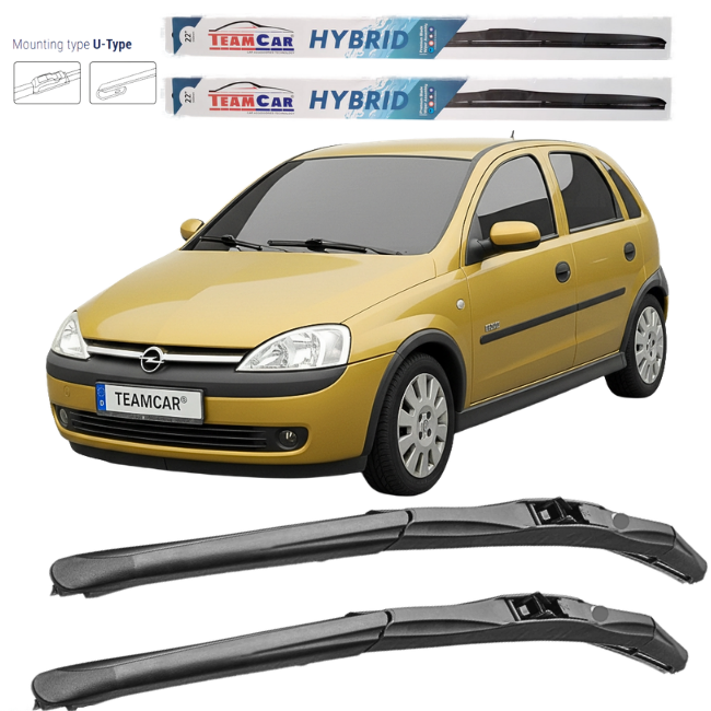 set complet de ștergătoare hibrid pentru Opel Corsa (C F08, F68)