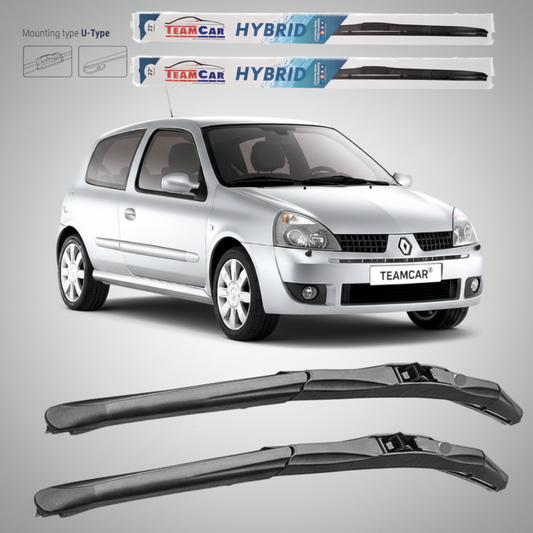 Ștergătoare Renault Clio II Hatchback 3 Uși (2001–2005) TeamCar® – Hibrid | Set față