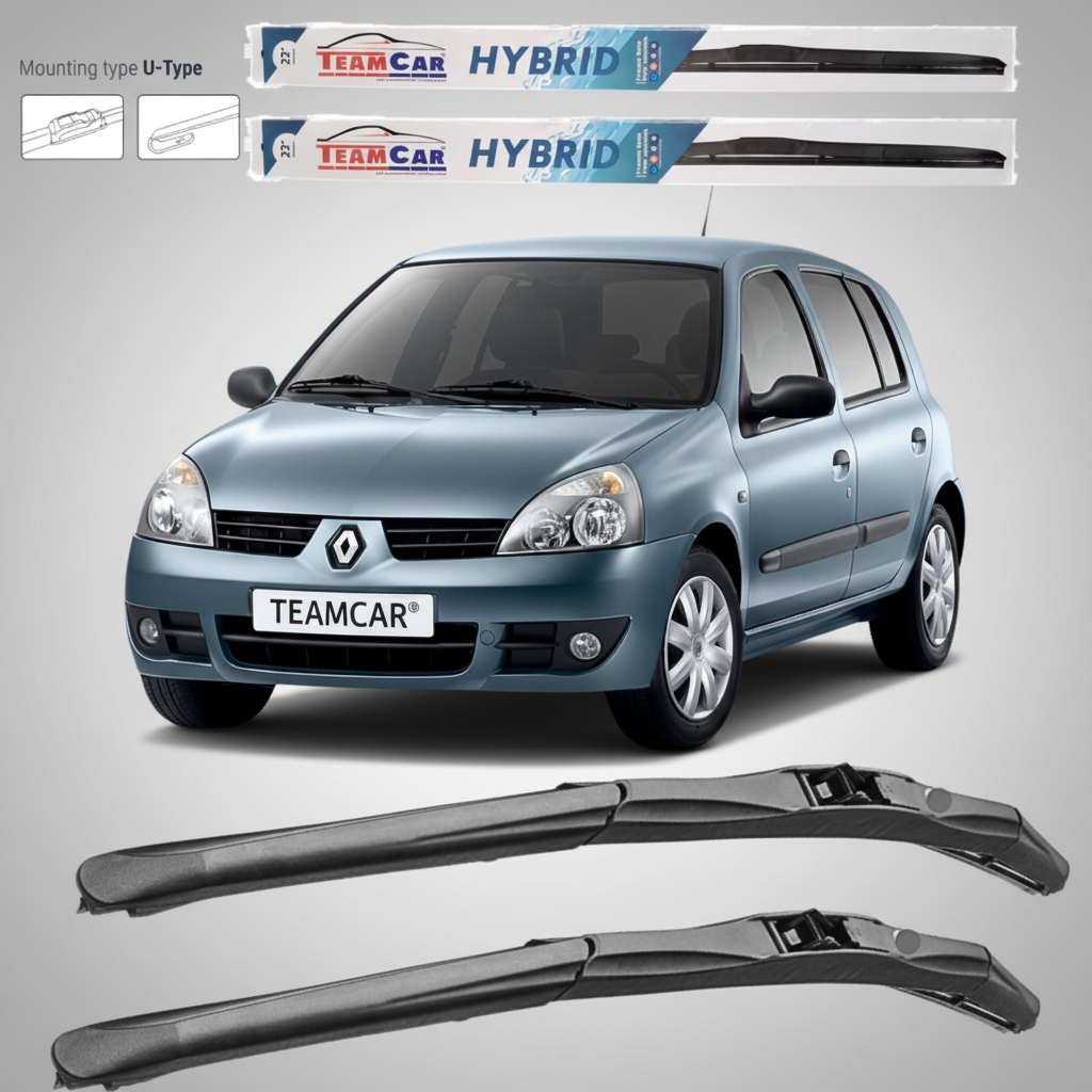 Ștergătoare Renault Clio II Hatchback Facelift (2001–2005) TeamCar® – Hibrid | Set față