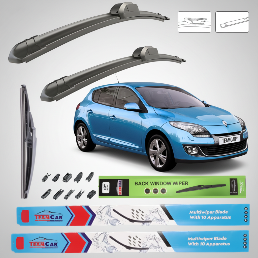Ștergătoare Renault Megane III Hatchback Facelift (2012–2014) TeamCar® – Set Complet