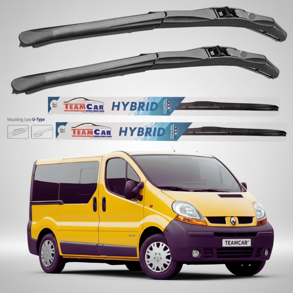 Ștergătoare Renault Trafic II JL Bus L1H1 (2001–2006) Hibrid | Set față – TeamCar®