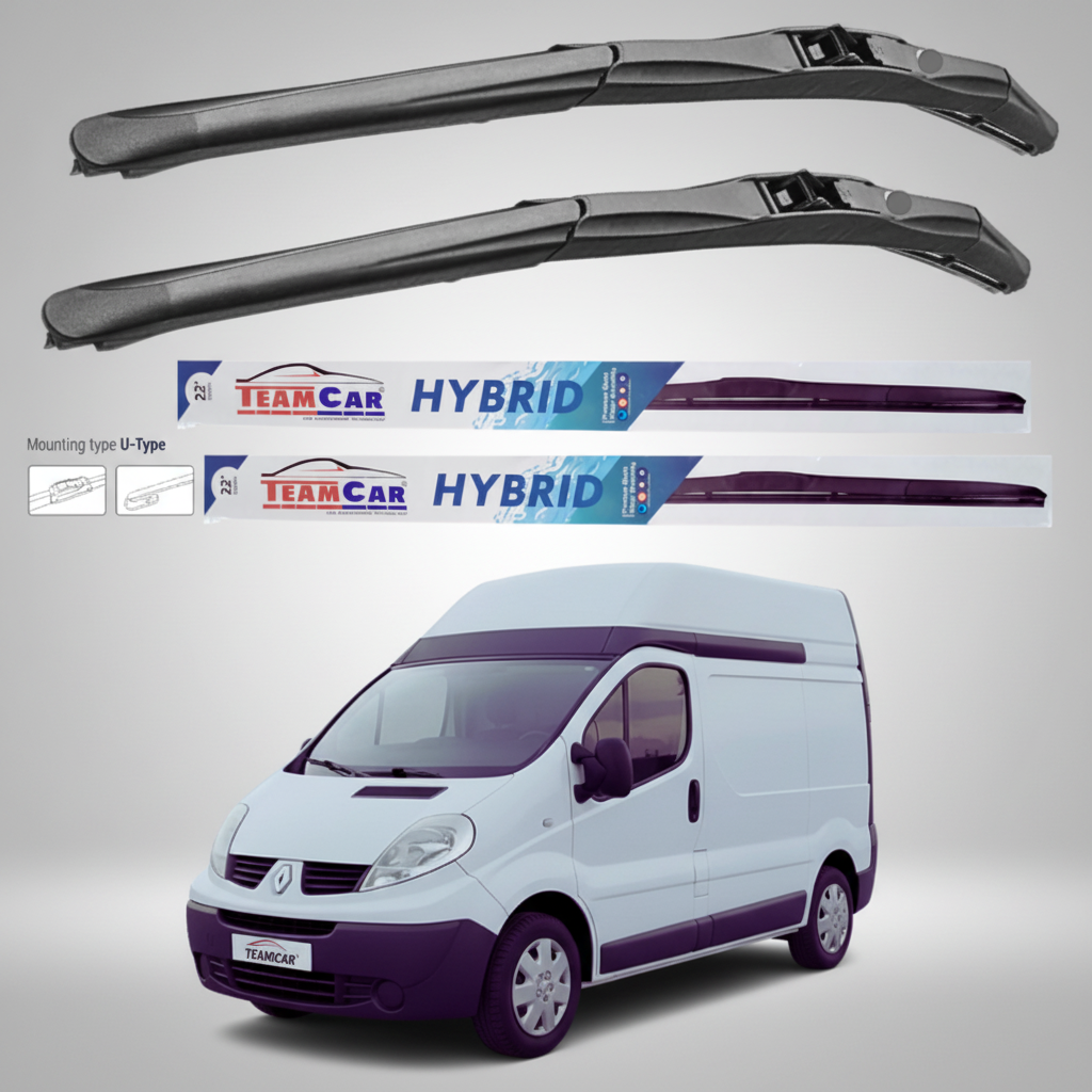 Ștergătoare Renault Trafic II FL Van L1H2 (2006–2014) Hibrid | Set față – TeamCar®