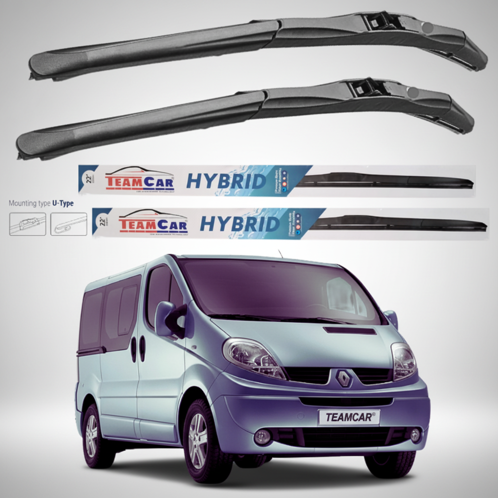 Ștergătoare Renault Trafic II JL Bus L1H1 (2006–2014) Hibrid | Set față – TeamCar®