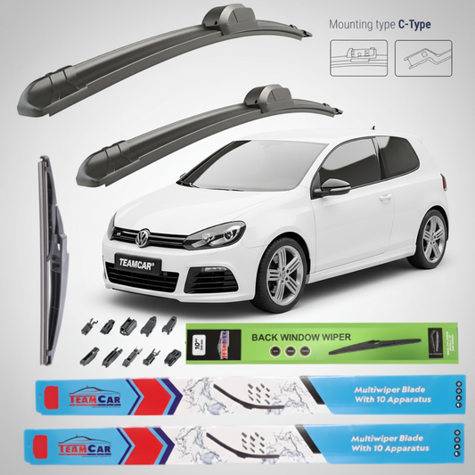 set complet de ștergătoare față spate pentru Volkswagen Golf 6 Hatchback 3 usi (2008–2012)