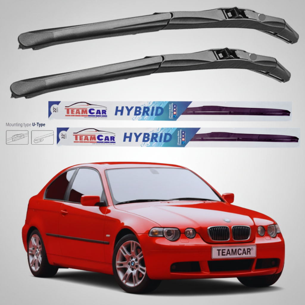 Ștergătoare BMW Seria 3 E46 Compact (2000–2006) Hibrid | Set Față – TeamCar®