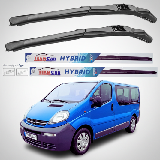 Ștergătoare Opel Vivaro Bus L1H1 (2001–2006) Hibrid | Set față – TeamCar®