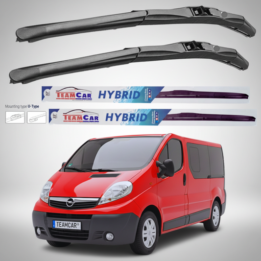 Ștergătoare Opel Vivaro Bus L1H1 (2006–2014) Hibrid | Set față – TeamCar®
