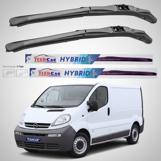 Ștergătoare Opel Vivaro Van L1H1 (2001–2006) Hibrid | Set față – TeamCar®