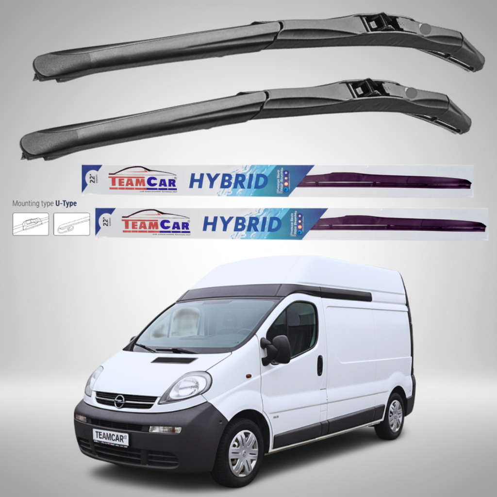 Ștergătoare Opel Vivaro Van L1H2 (2001–2006) Hibrid | Set față – TeamCar®
