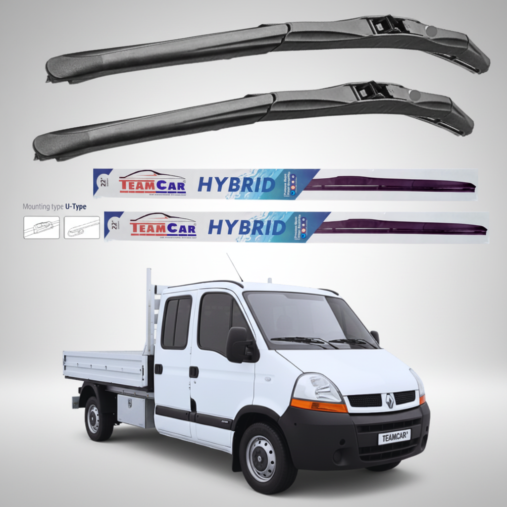 Ștergătoare Renault Master Cabină Dublă L3 (2006–2010) Hibrid | Set față – TeamCar®