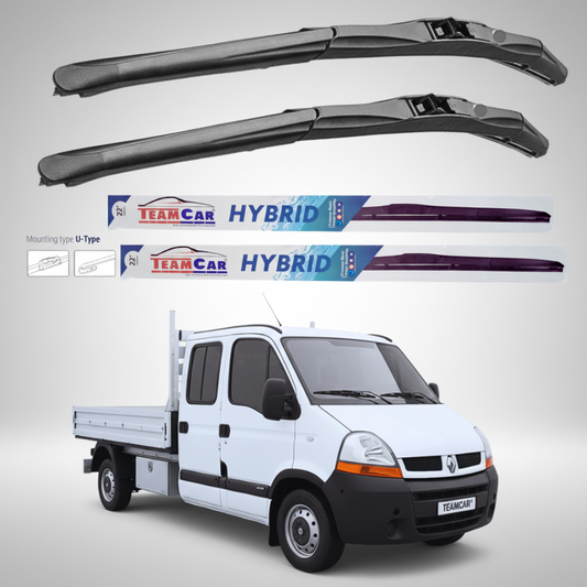 Ștergătoare Renault Master Cabină Dublă L3 (2006–2010) Hibrid | Set față – TeamCar®