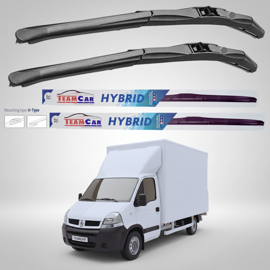 Ștergătoare Renault Master Cabină L2 (2006–2010) Hibrid | Set față – TeamCar®