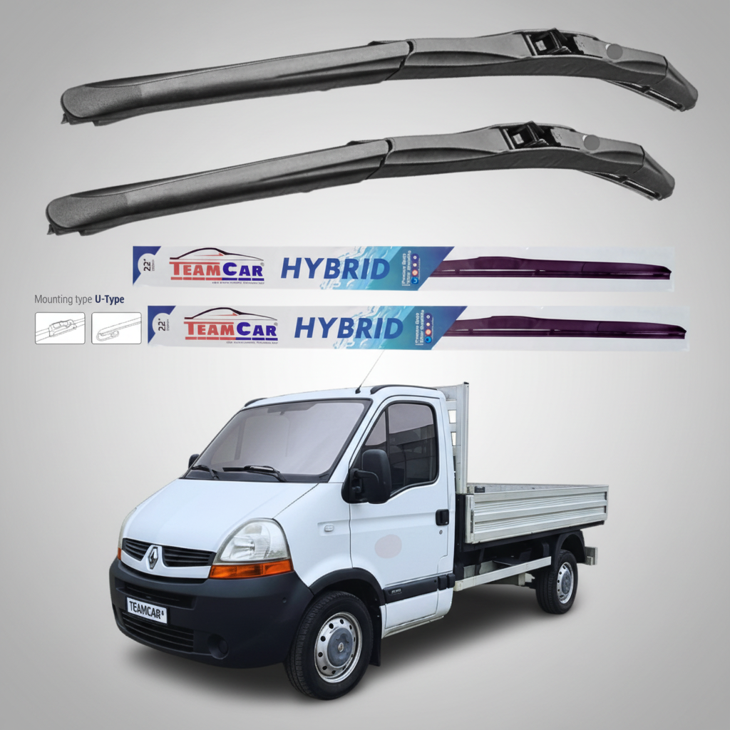 Ștergătoare Renault Master Cabina L2 (2003–2006) Hibrid | Set față – TeamCar®