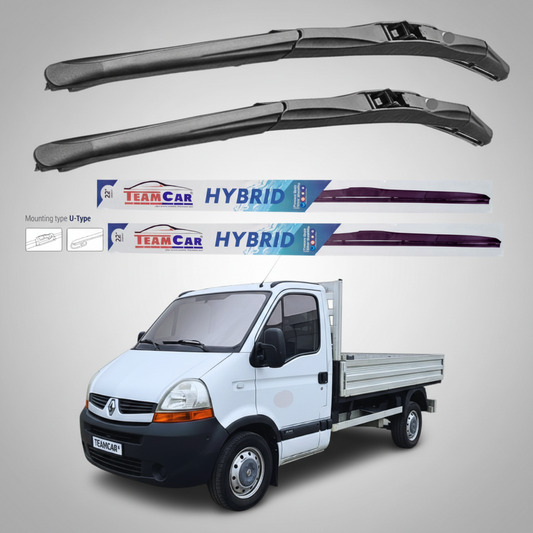 Ștergătoare Renault Master Cabina L2 (2003–2006) Hibrid | Set față – TeamCar®
